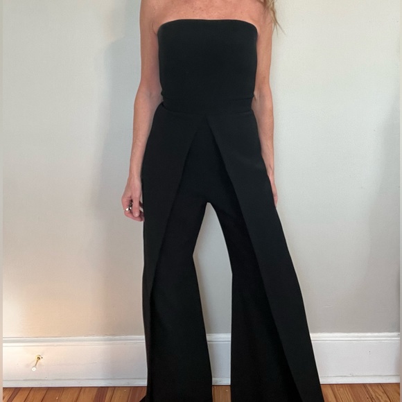Alexis strapless wide leg skirt overlay style jumpsuit - Picture 9 of 13